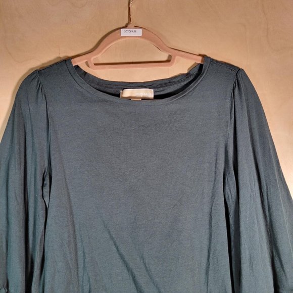 MICHAEL BY MICHAEL KORS Green Pullover Tunic Ruffled Sleeves Shirt Women Size M - Picture 6 of 10